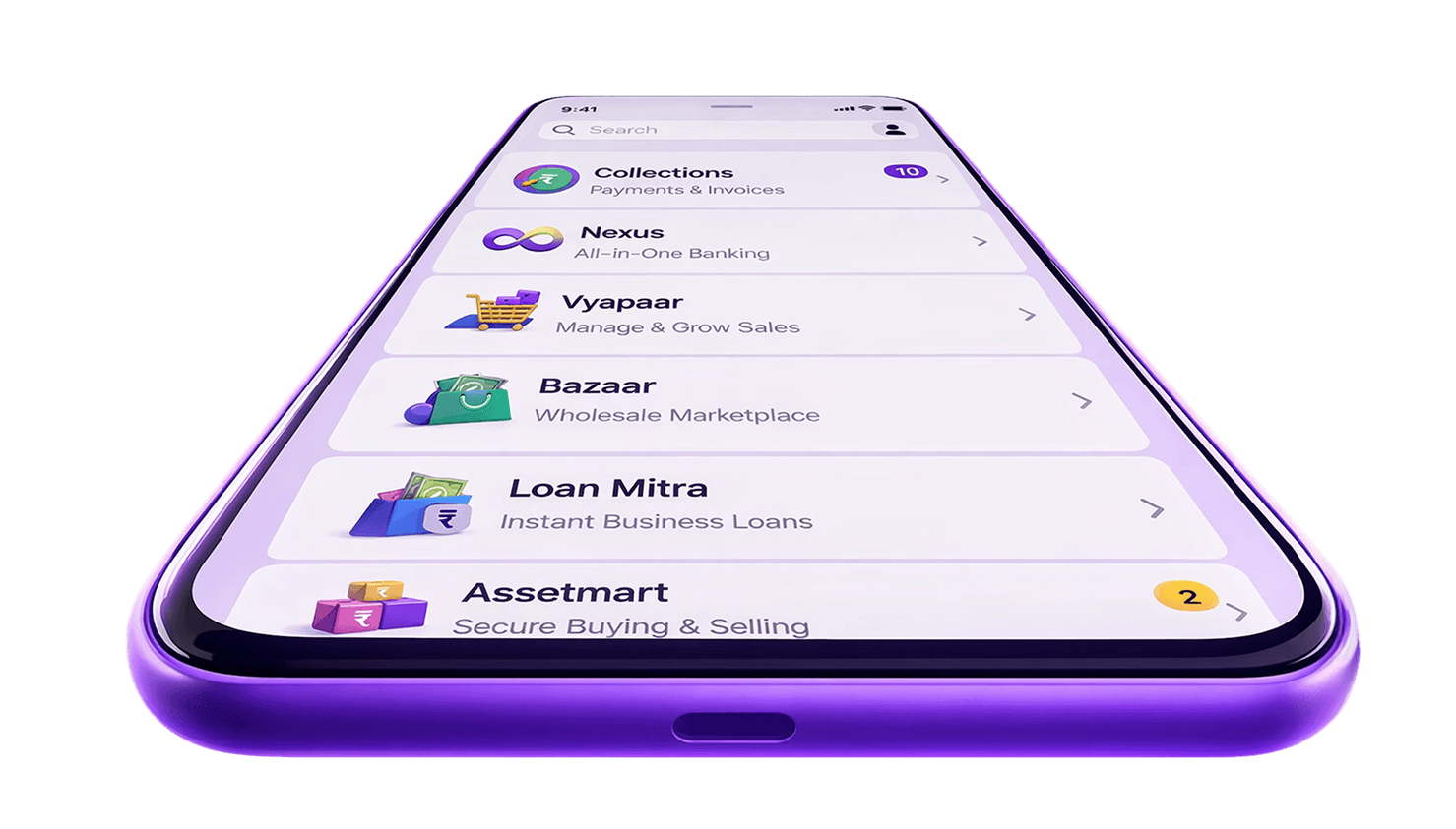 Crego super-app - Collections, Nexus, Vyapaar, Bazaar